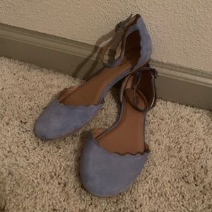 Pale blue *suede* flats 💕✨